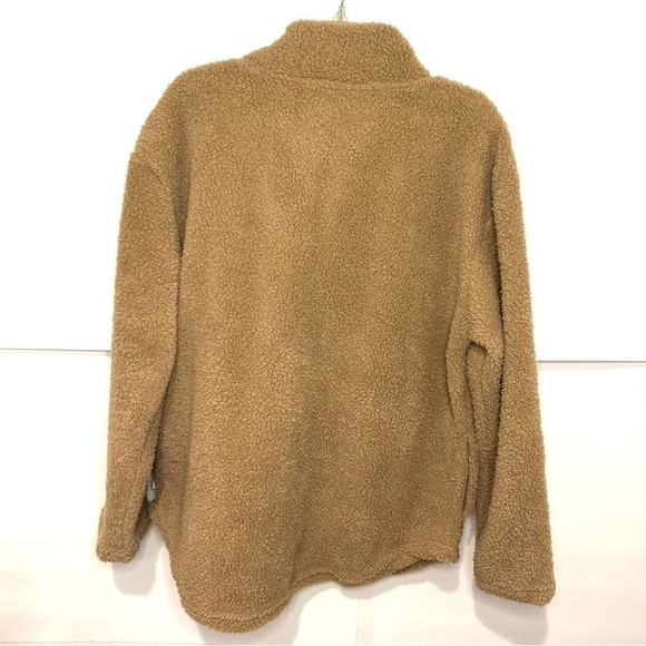 Koolaburra by Ugg quarter zip tan camel teddy bear sheep women’s size large - Picture 5 of 7